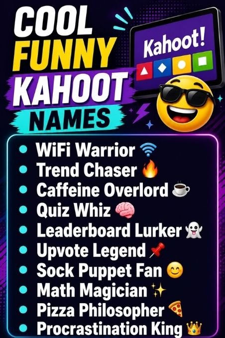 Cool Funny Kahoot Names