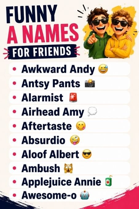 Funny A Names For Friends