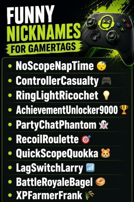 Funny Nicknames For Gamertags