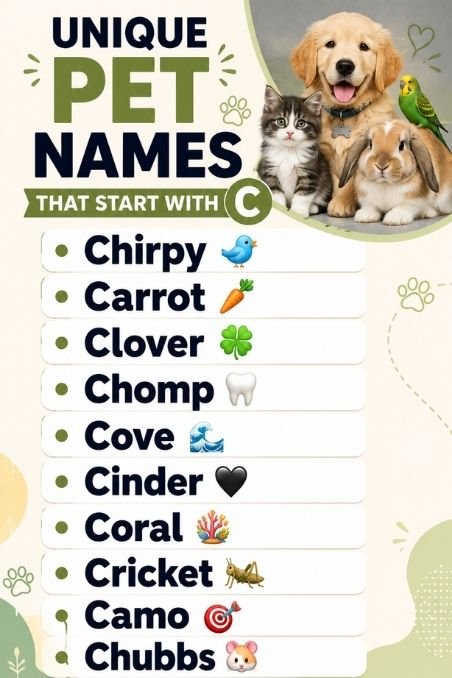 Unique Pet Names That Start With C