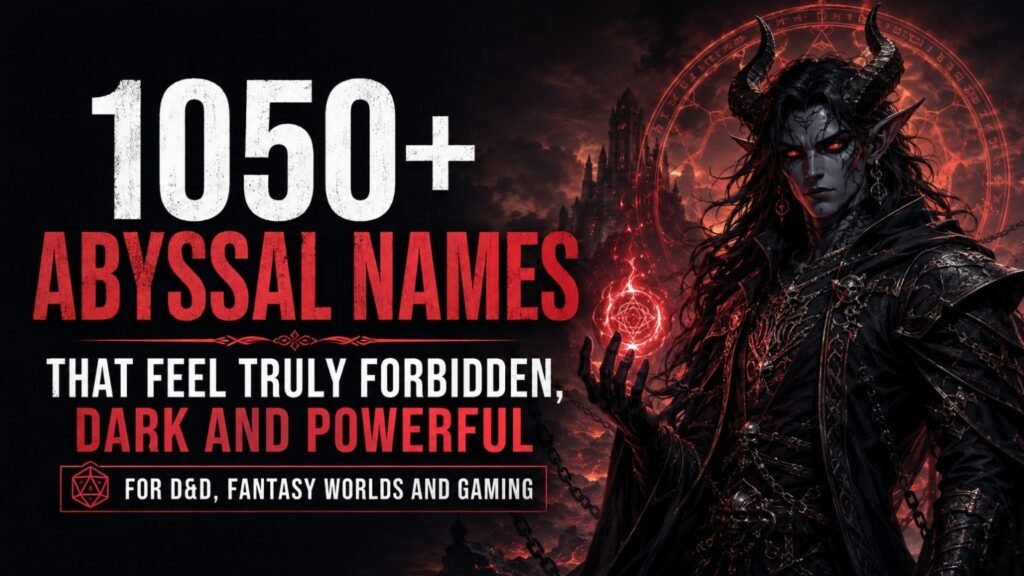 1050+ Abyssal Names That Feel Truly Forbidden, Dark and Powerful for D&D, Fantasy Worlds and Gaming