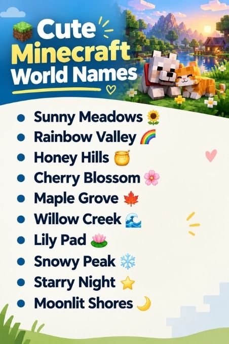 Cute Minecraft World Names