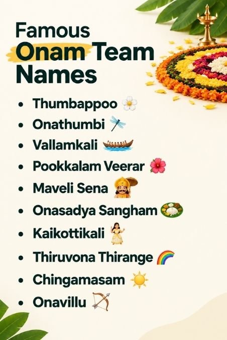 Famous Onam Team Names