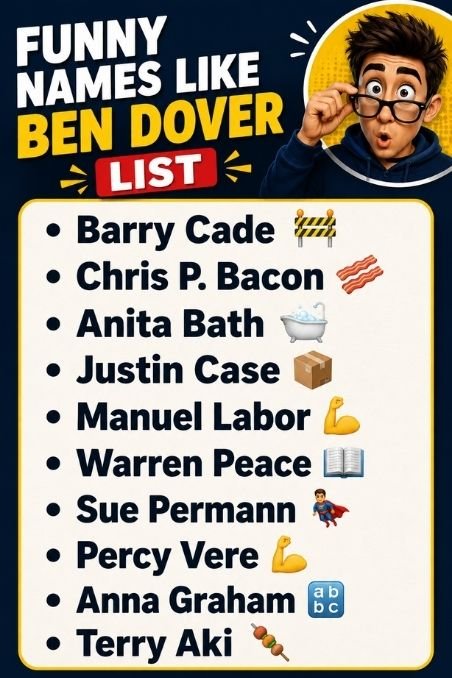 Funny Names Like Ben Dover List