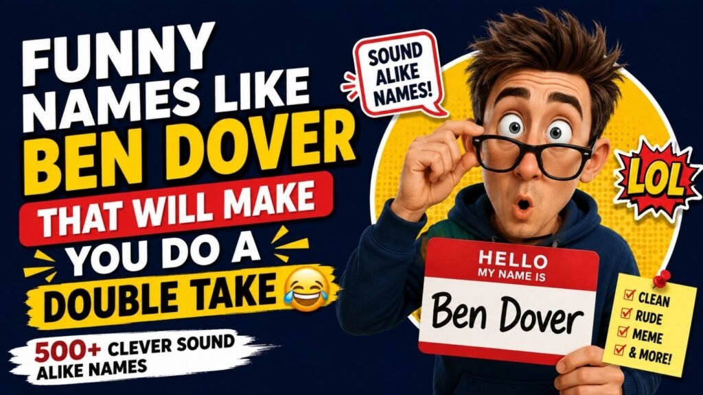 Funny Names Like Ben Dover That Will Make You Do a Double Take 😂 500+ Clever Sound Alike Names 