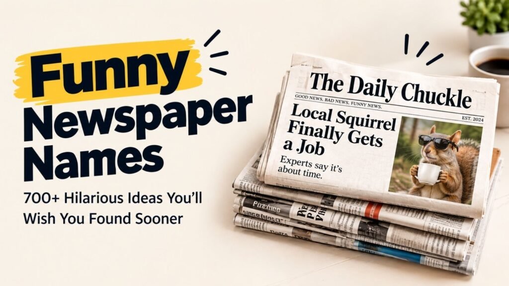 Funny Newspaper Names: 700+ Hilarious Ideas You’ll Wish You Found Sooner