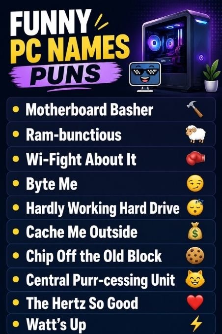Funny PC Names Puns