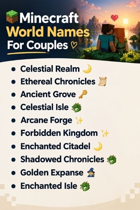 Minecraft World Names For Couples