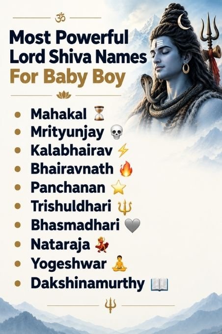 Most Powerful Lord Shiva Names For Baby Boy