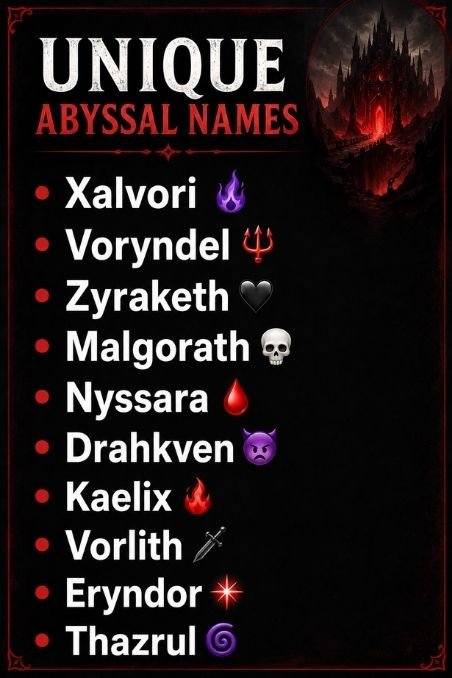 Unique Abyssal Names