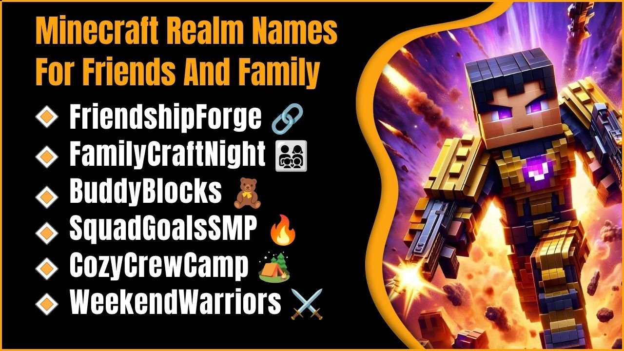Minecraft Realm Names for Friends and Family