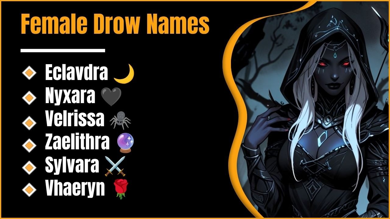 Female Drow Names: 826+ Dark Elf Name Ideas For DnD, Baldur's Gate 3 And Beyond